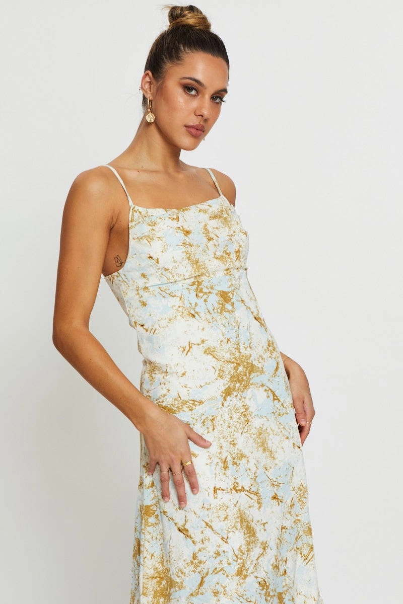 Print Slip Dress Midi