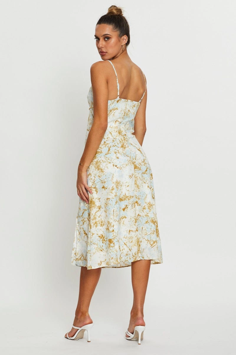Print Slip Dress Midi