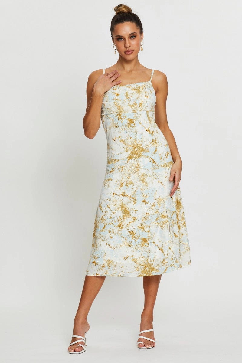 Print Slip Dress Midi