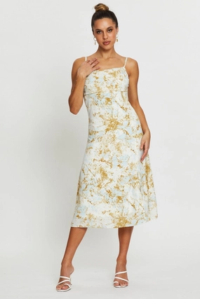 Print Slip Dress Midi