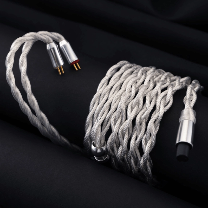 QoA RUM Silver Plated OCC Earphone Cable MMCX / 0.78mm