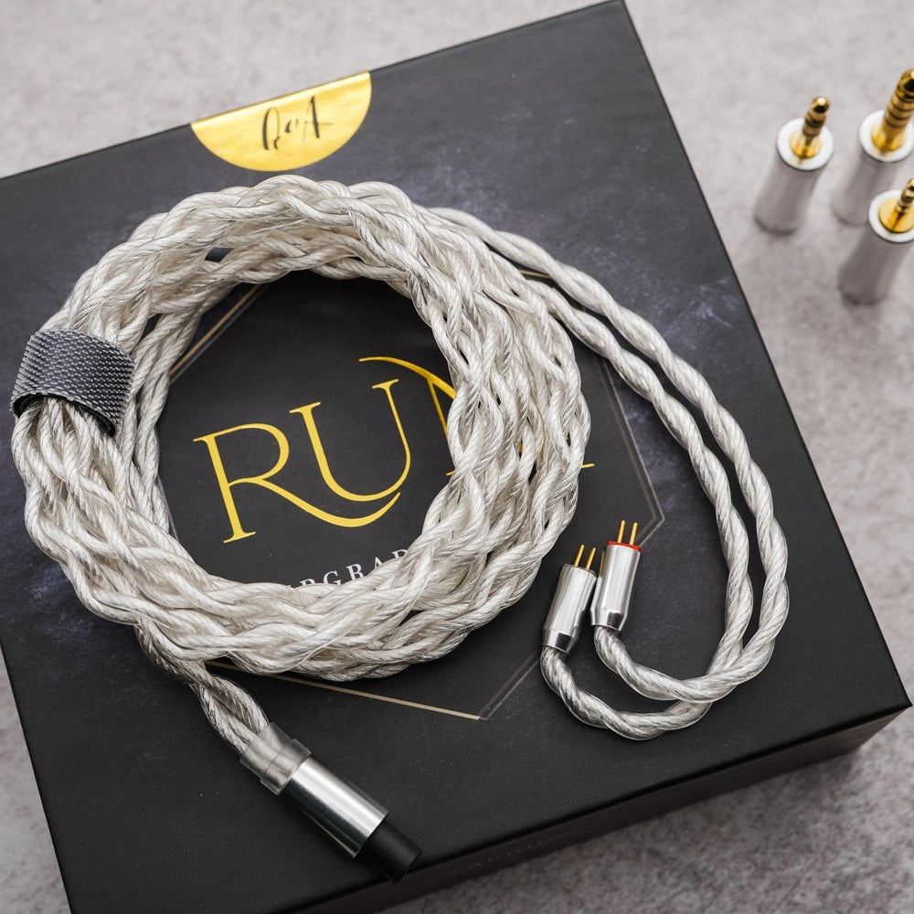 QoA RUM Silver Plated OCC Earphone Cable MMCX / 0.78mm
