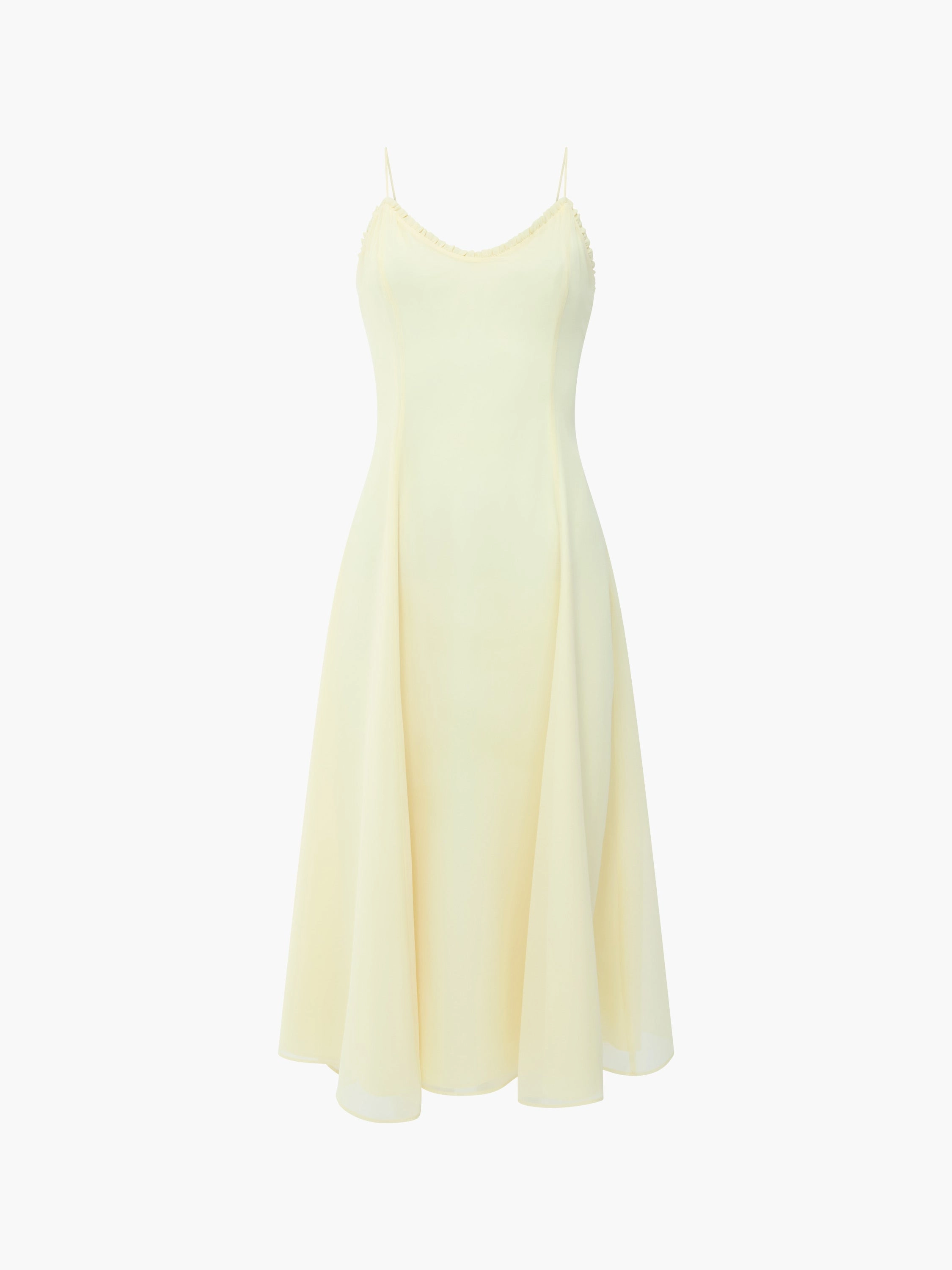 Raya Chiffon Ruffle Neck Midi Dress