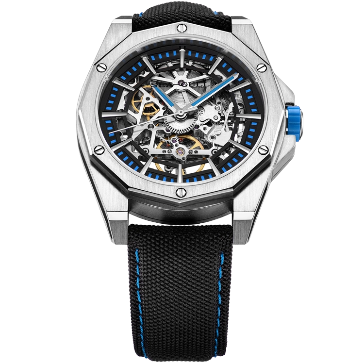 Seagull Watch | Trendy Edgy Skeleton Polygonal Automatic Watch 43mm
