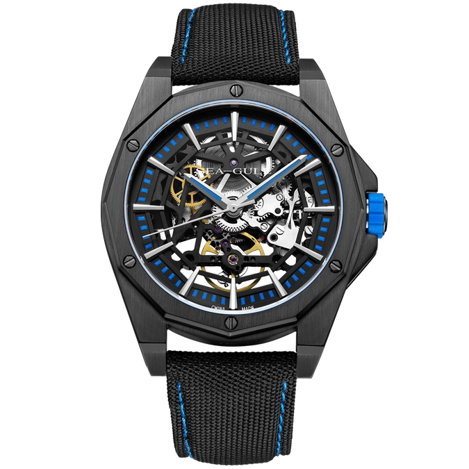 Seagull Watch | Trendy Edgy Skeleton Polygonal Automatic Watch 43mm