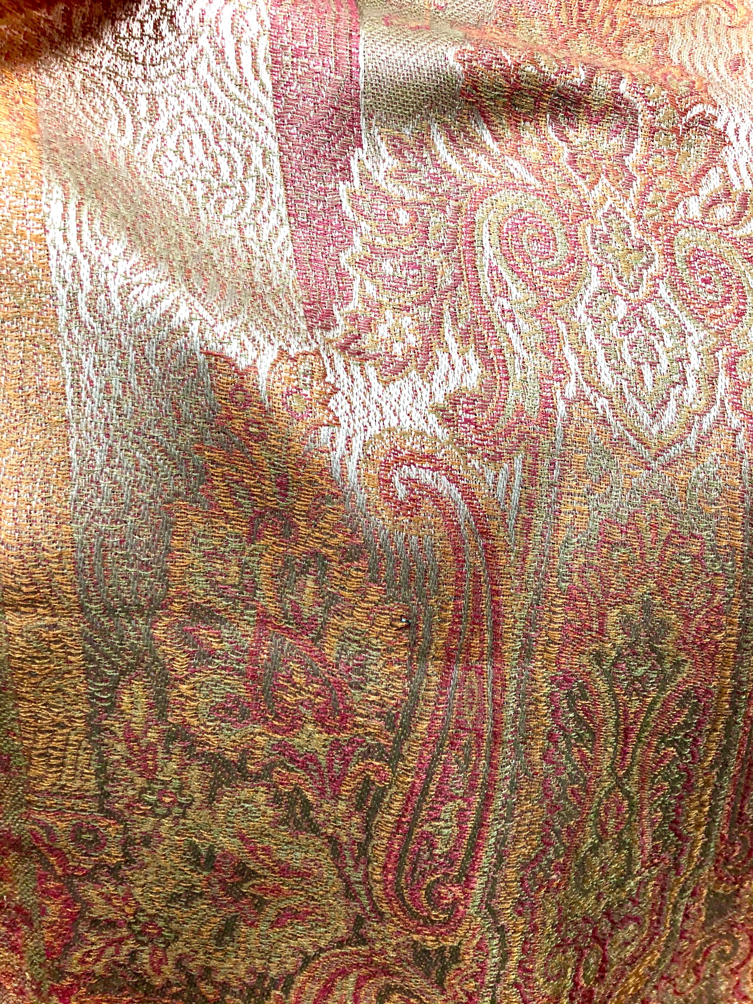 Silk jacquard loomed shawl