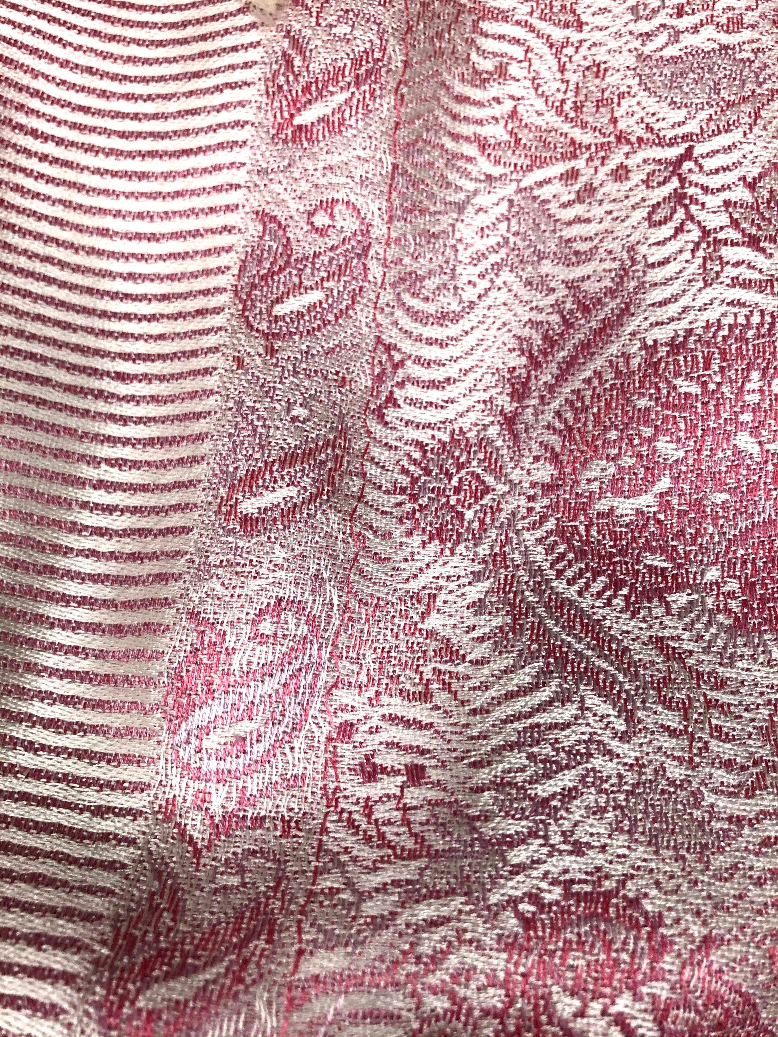 Silk jacquard loomed shawl