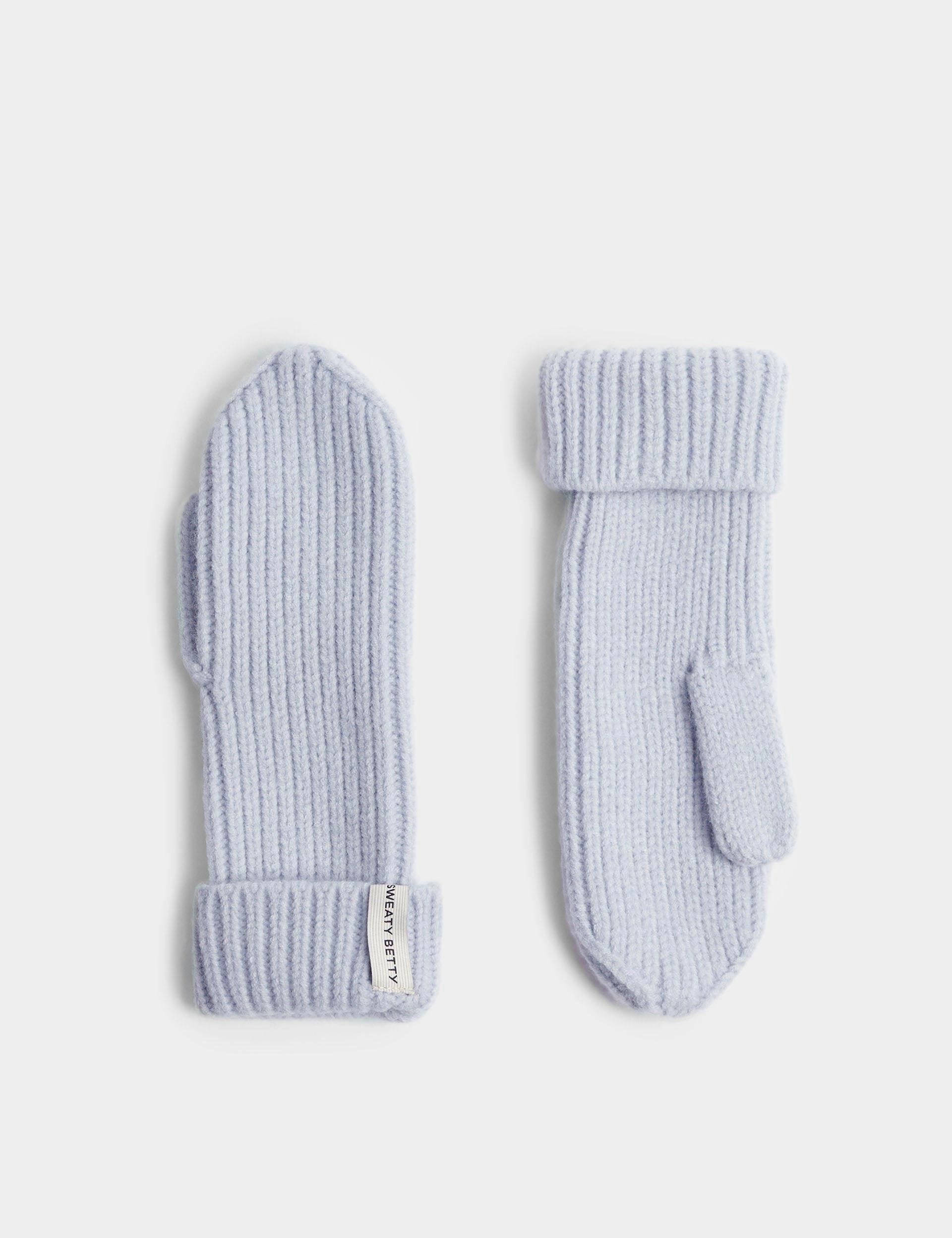 Snowfall Knitted Mittens - Salt Blue