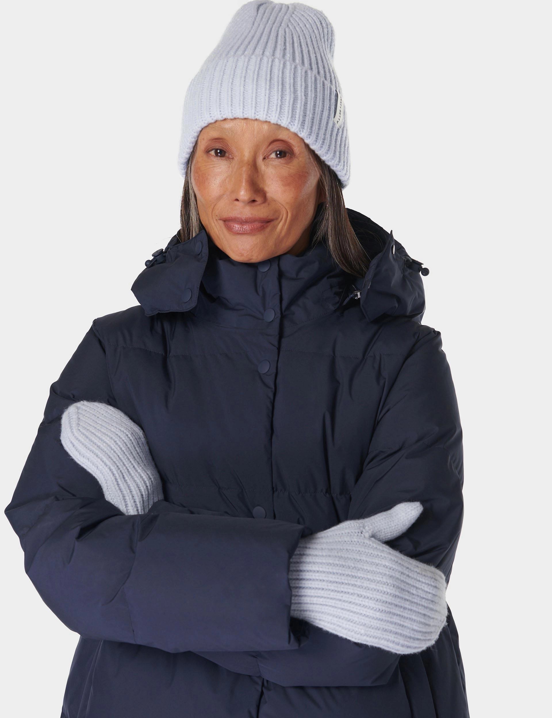 Snowfall Knitted Mittens - Salt Blue