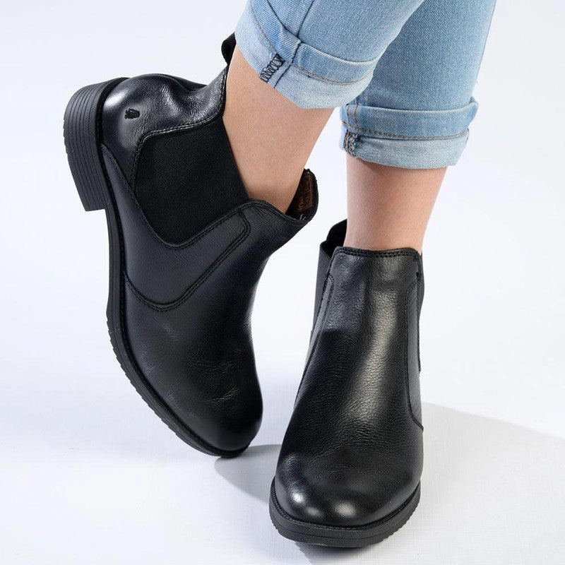 Soft Style by Hush Puppies Sedi Leather Ankle Boot - Black