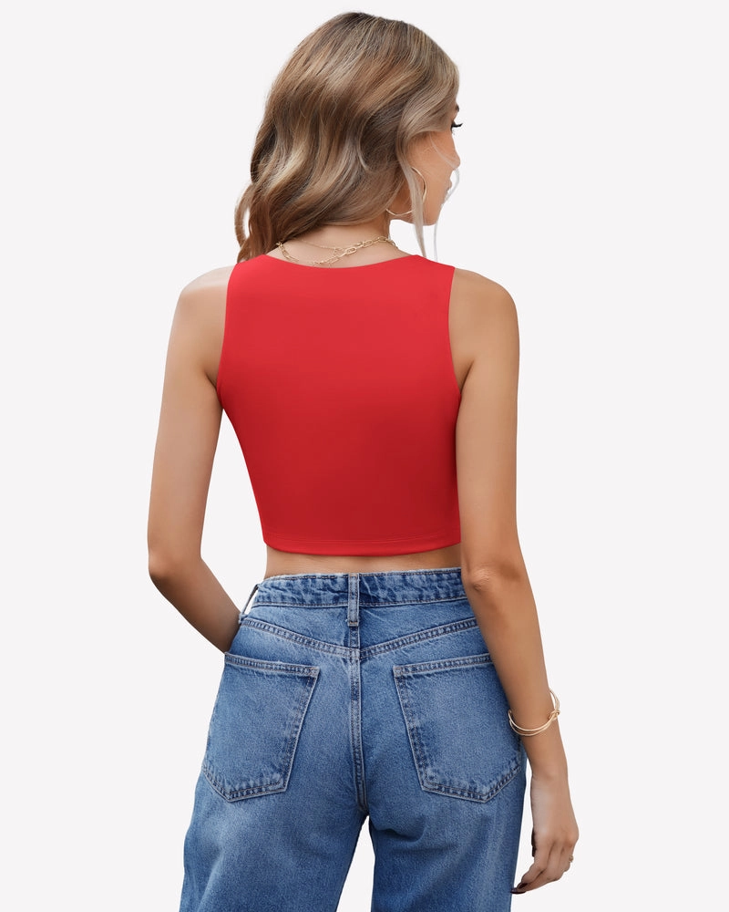 Tank Top Double Lined Crop Tops