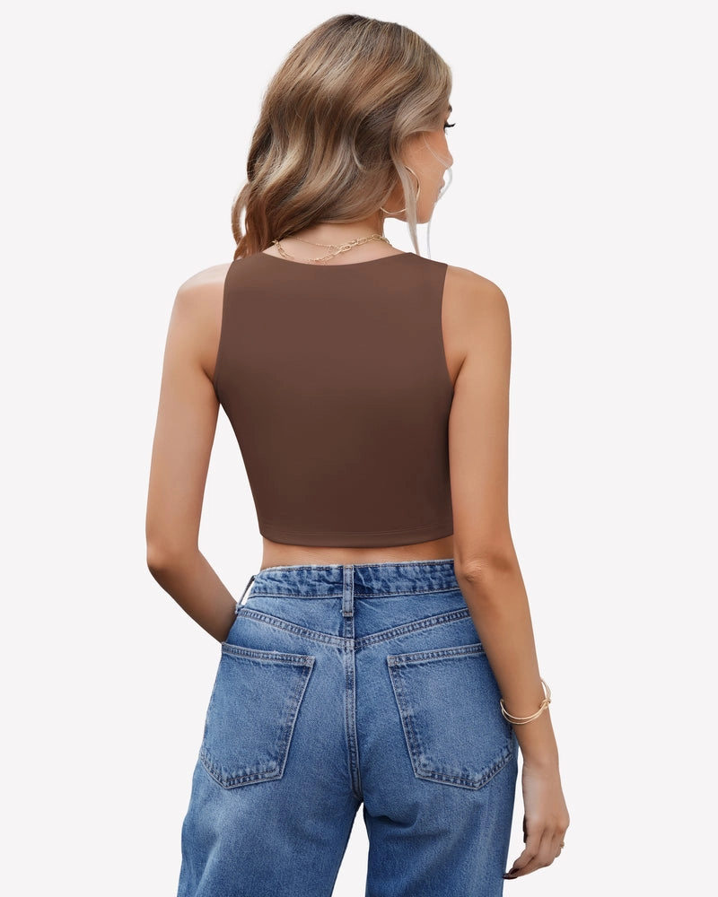 Tank Top Double Lined Crop Tops