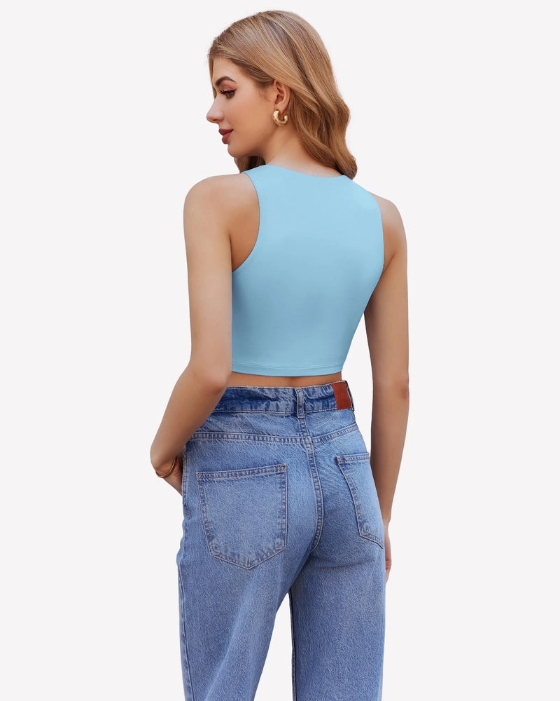 Tank Top Double Lined Crop Tops
