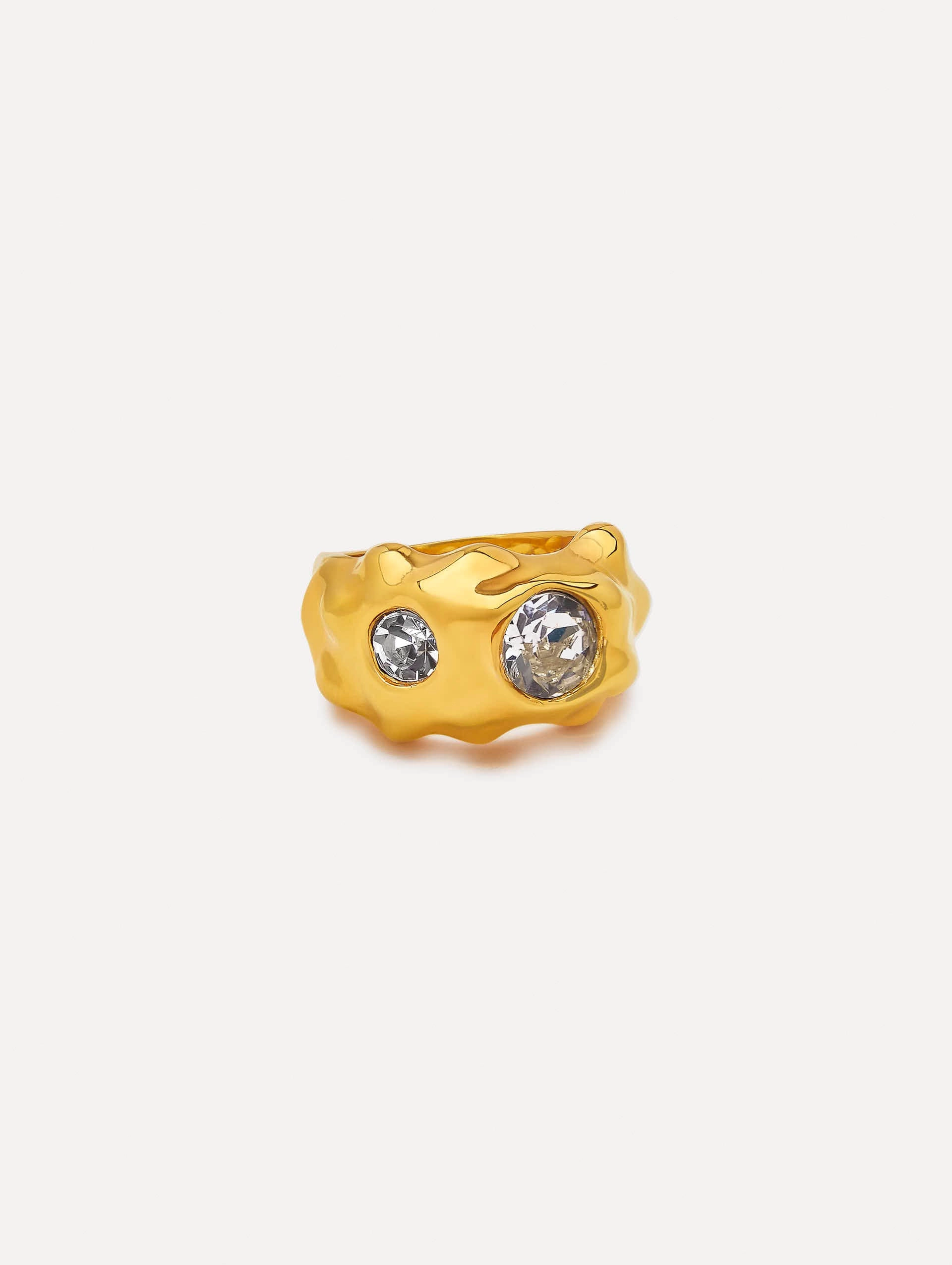 Textured Metal Crystal Ring