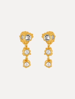 Textured Metal Triple Drop Earrings