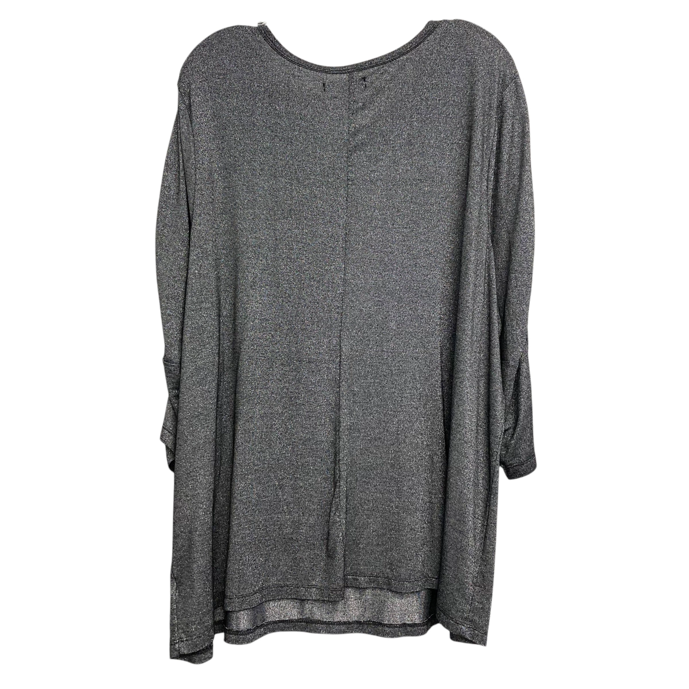 Top 3/4 Sleeve By Lane Bryant In Silver, Size:3X