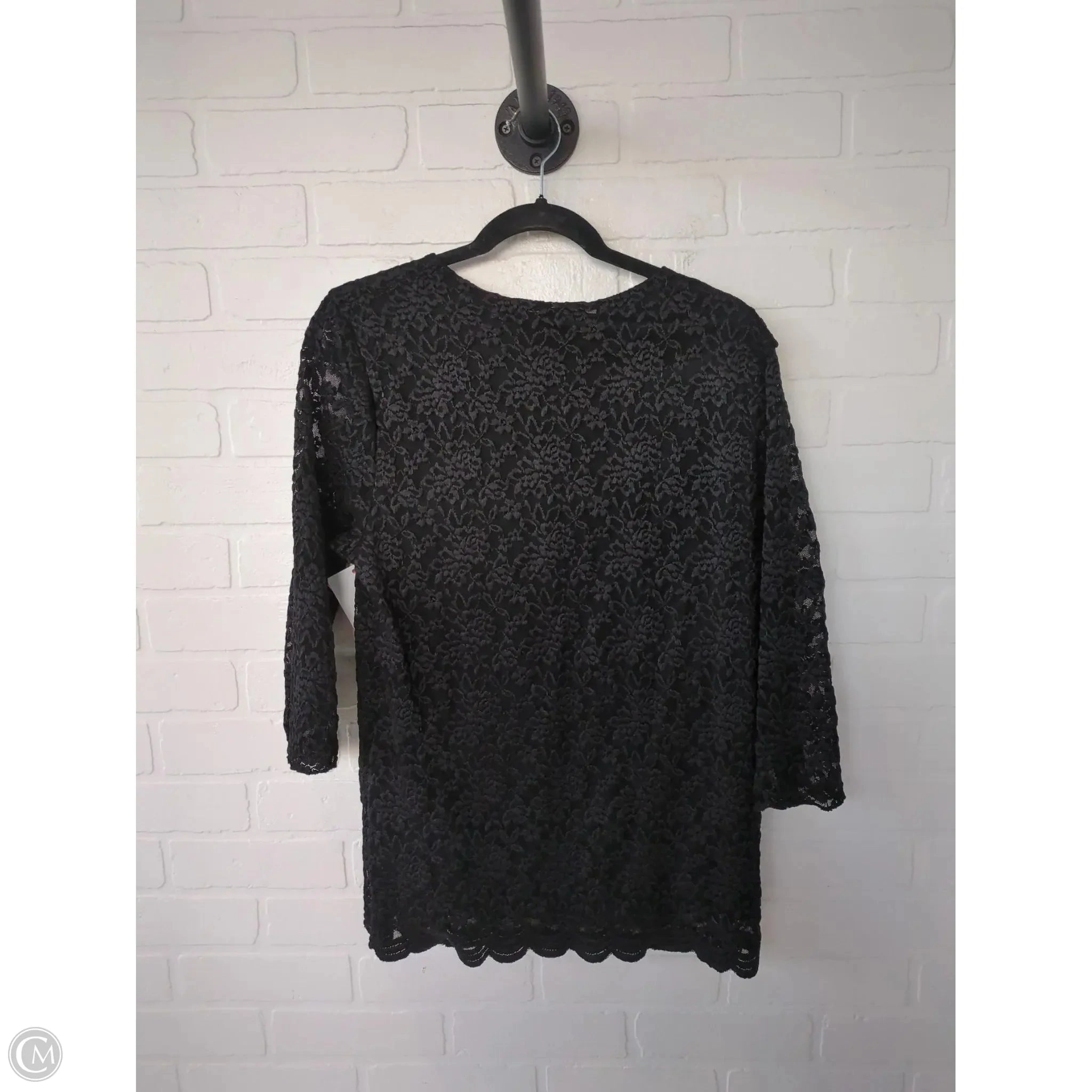 Tunic 3/4 Sleeve By Christopher And Banks In Black, Size: Xl