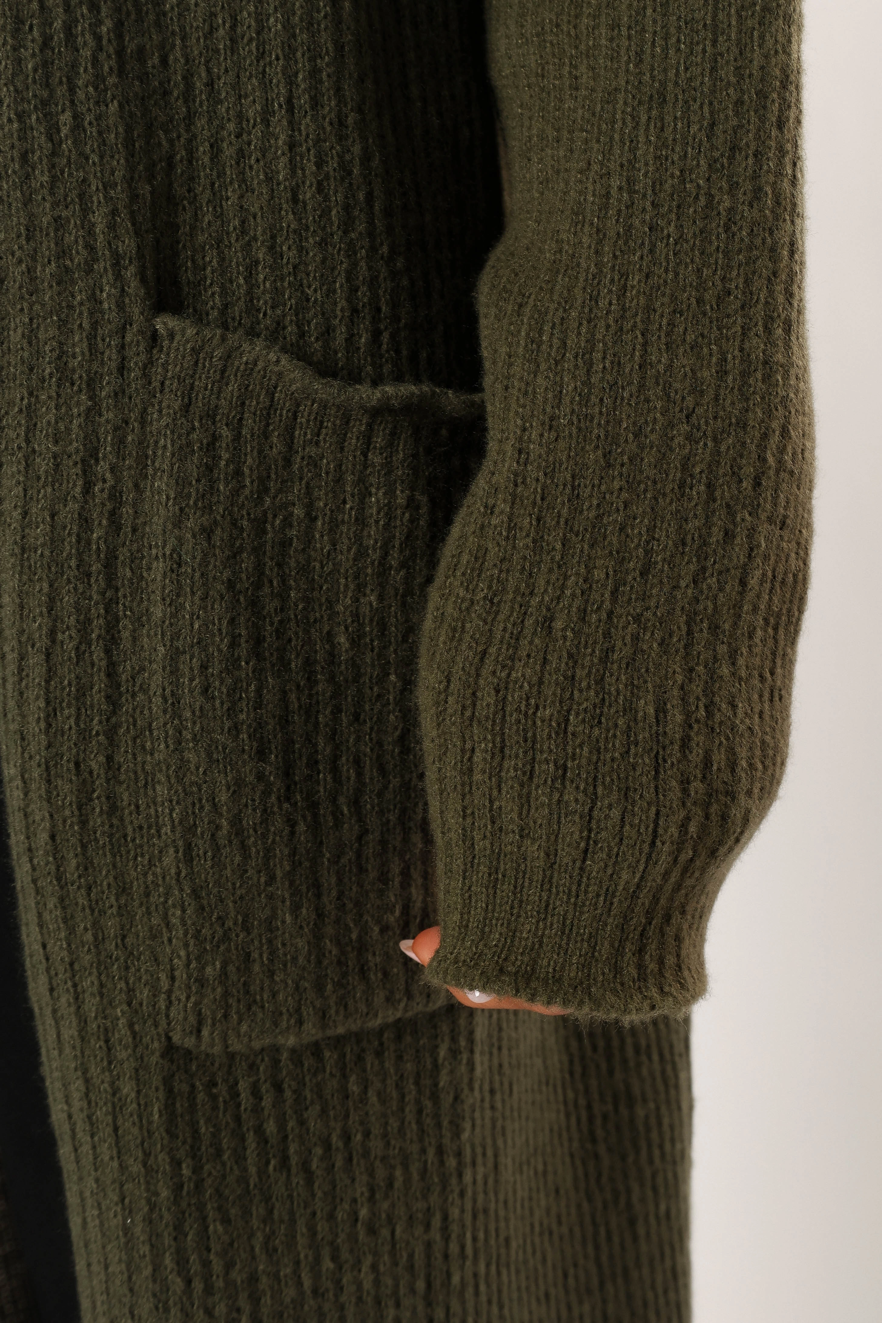 Valery Long Cardigan - Olive