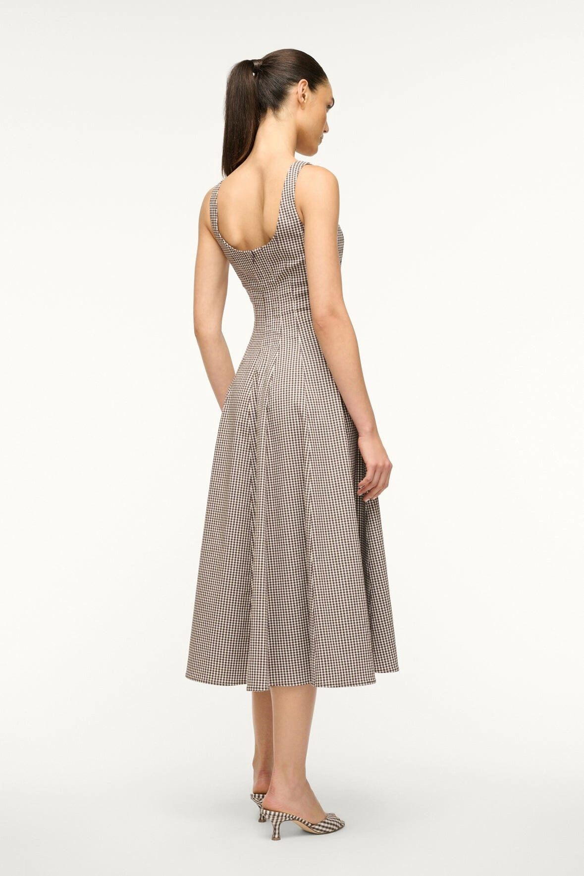 WELLS DRESS | DARK CHOCOLATE MICRO CHECK