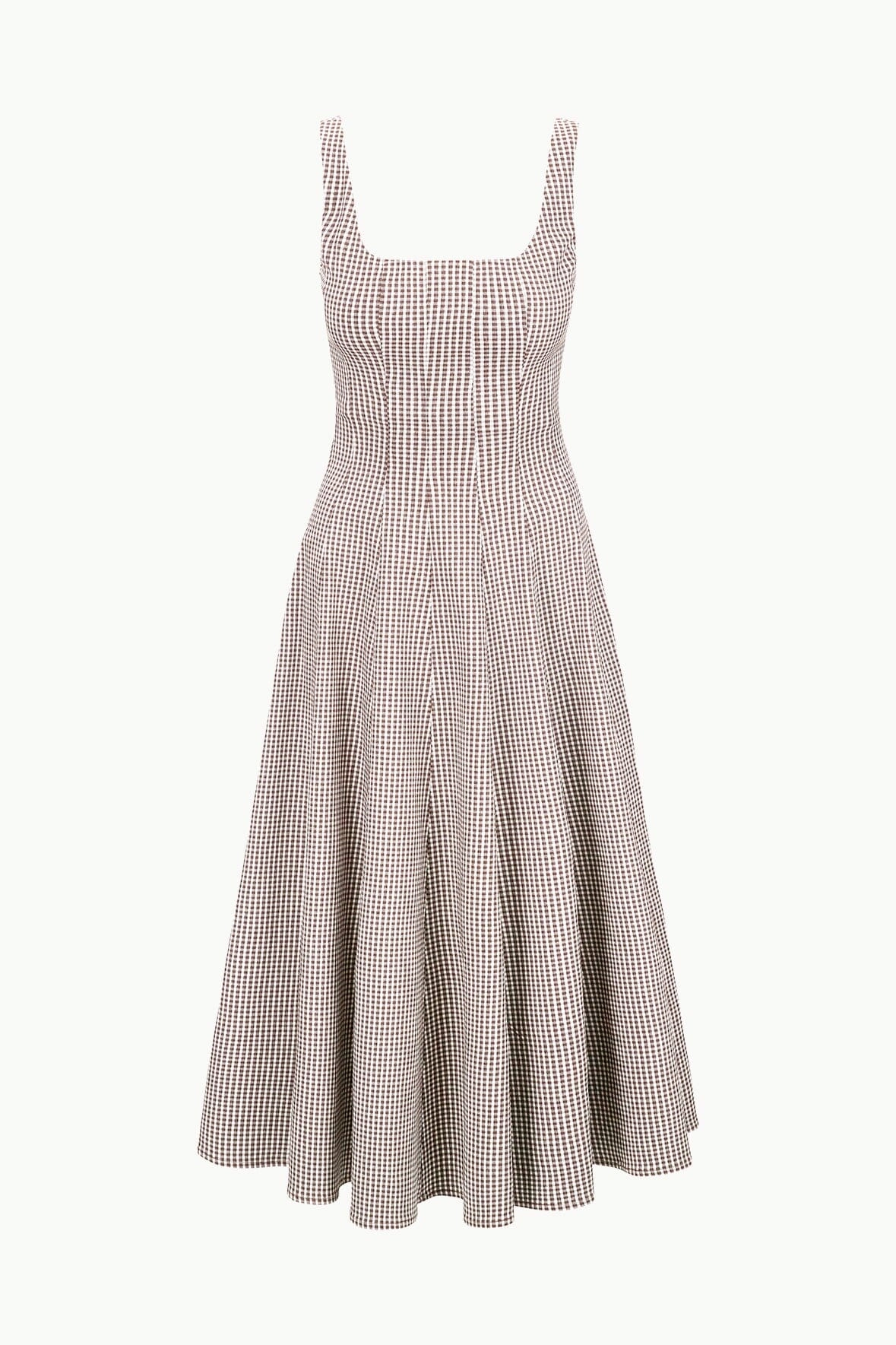 WELLS DRESS | DARK CHOCOLATE MICRO CHECK