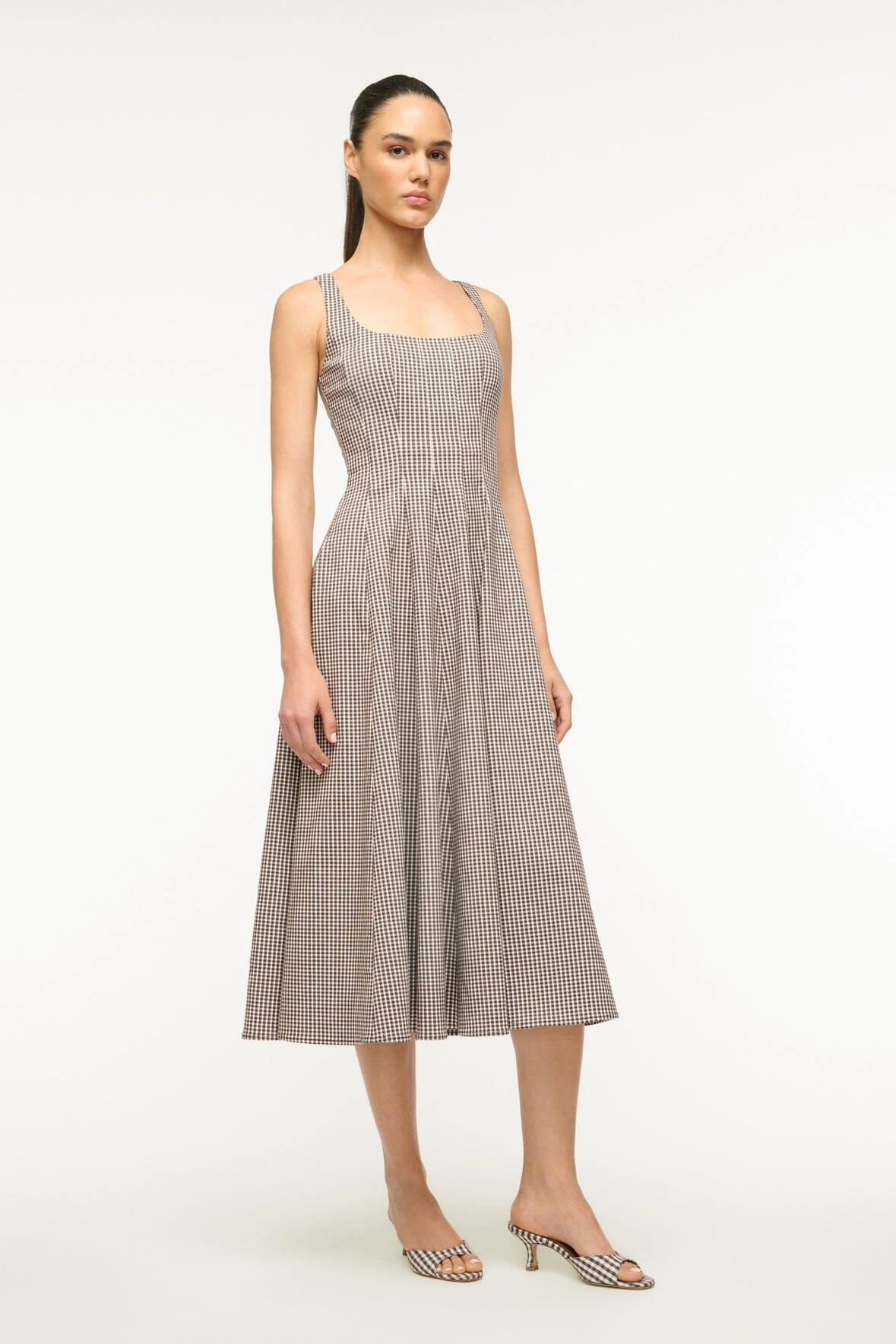 WELLS DRESS | DARK CHOCOLATE MICRO CHECK