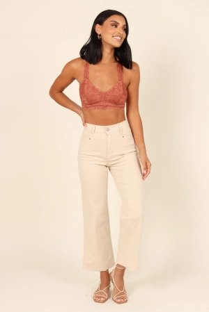 Whitney Lace Racerback Bralette - Rust