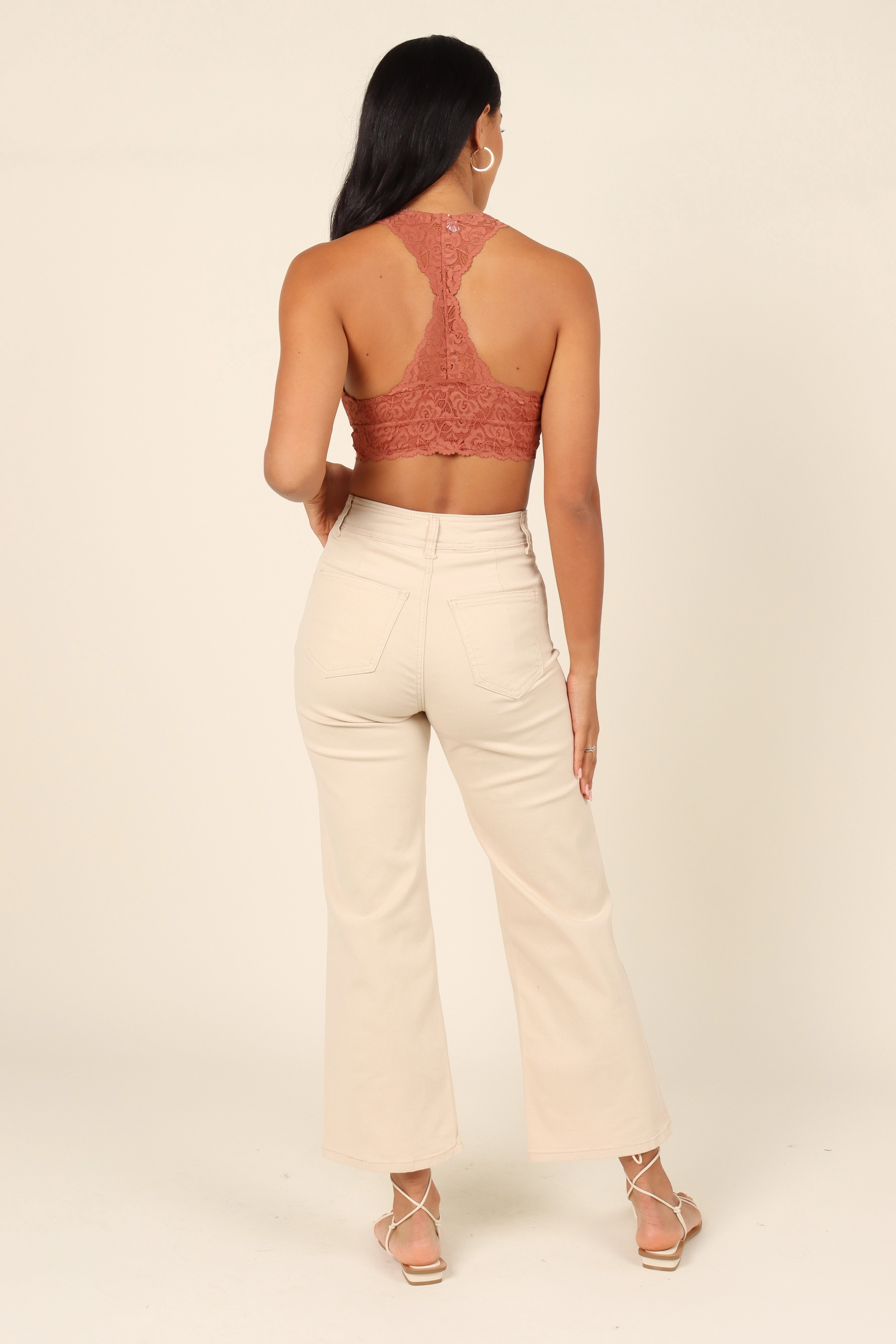 Whitney Lace Racerback Bralette - Rust