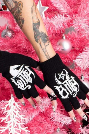 Witch Bitch Fingerless Knit Gloves
