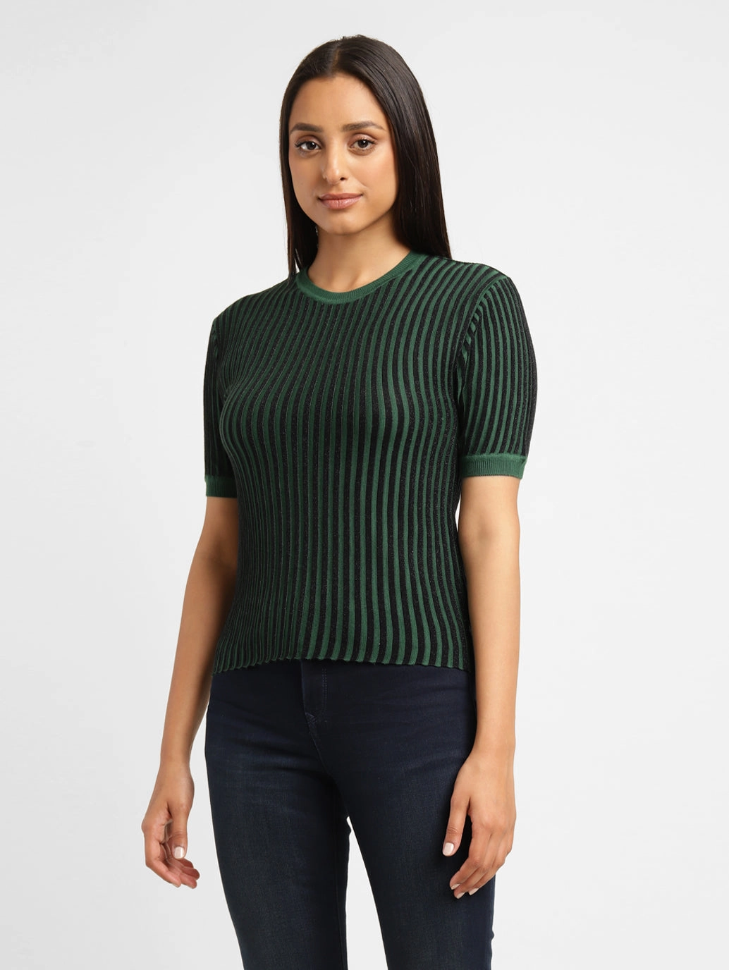 Women's Striped Round Neck Top